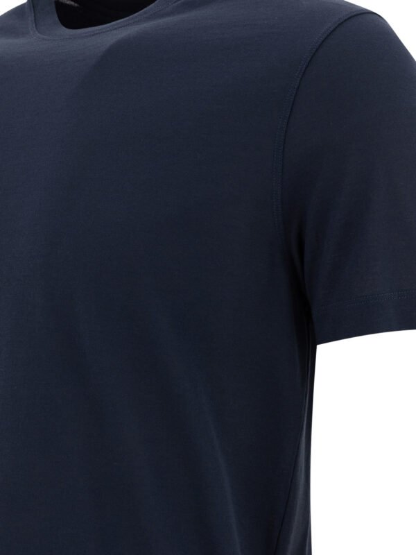 "Zanone" t-shirt homme bleu en coton coupe regular – Image 4