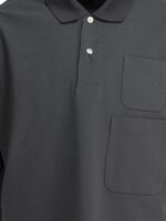"Daiwa Pier 39" polo homme gris en polyester avec deux poches coupe oversize - Image 3