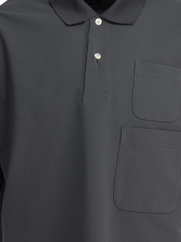 "Daiwa Pier 39" polo homme gris en polyester avec deux poches coupe oversize - Image 3