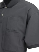 "Daiwa Pier 39" polo homme gris en polyester avec deux poches coupe oversize - Image 4