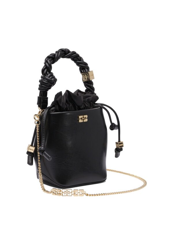 "Ganni" sac seau femme noir Bou en matière recyclée – Image 2