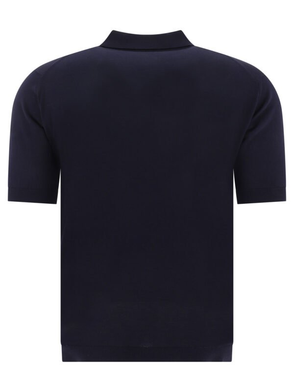 "John Smedley" polo homme bleu en coton coupe regular – Image 2