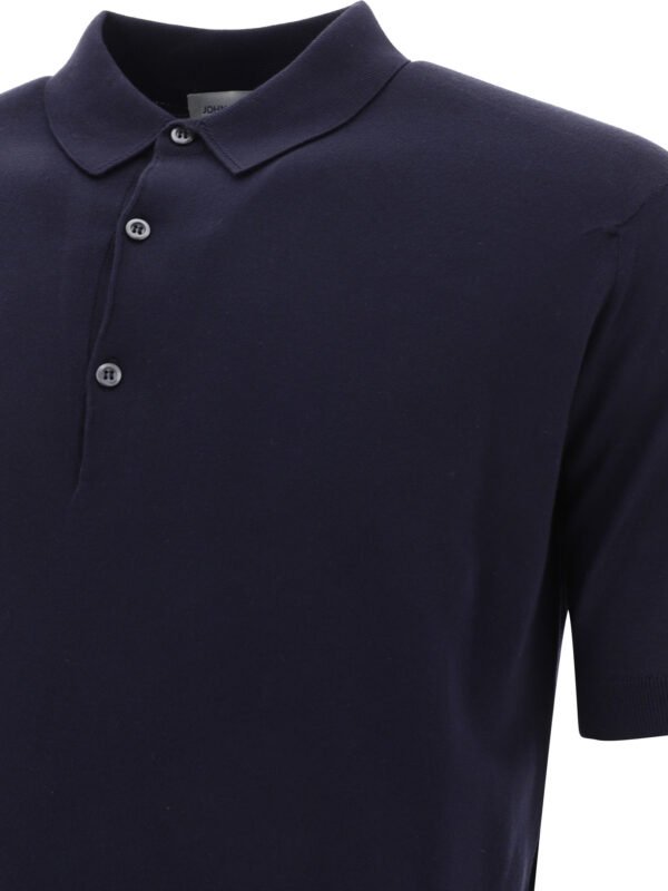 "John Smedley" polo homme bleu en coton coupe regular – Image 4