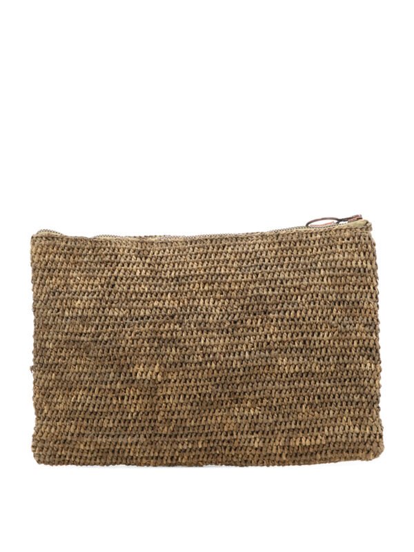 "Ibeliv" Pochette femme marron en raphia tressé à la main – Image 3