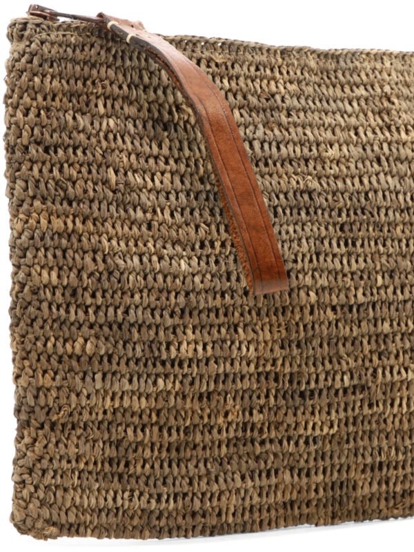 "Ibeliv" Pochette femme marron en raphia tressé à la main – Image 4