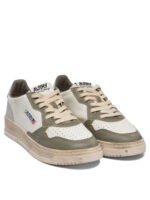 "Autry" Sneakers homme blanches et vertes en cuir style vintage semelle en caoutchouc – Image 2