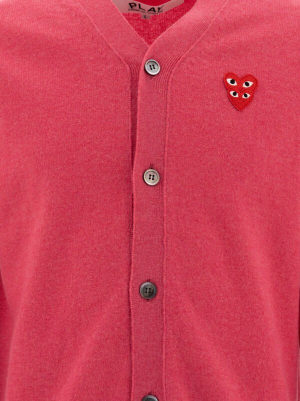 "Comme Des Garçons Play" cardigan homme rose en laine – Image 3