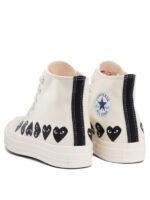 "Comme Des Garçons Play" sneakers homme blanches en coton - Image 4