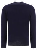 "John Smedley" Polo homme bleu en laine coupe regular – Image 2