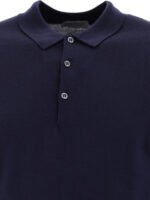 "John Smedley" Polo homme bleu en laine coupe regular – Image 3