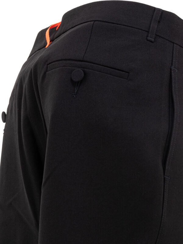 "Gr10K" pantalon Landscape homme noir laine vierge coupe large taille mi-haute – Image 4