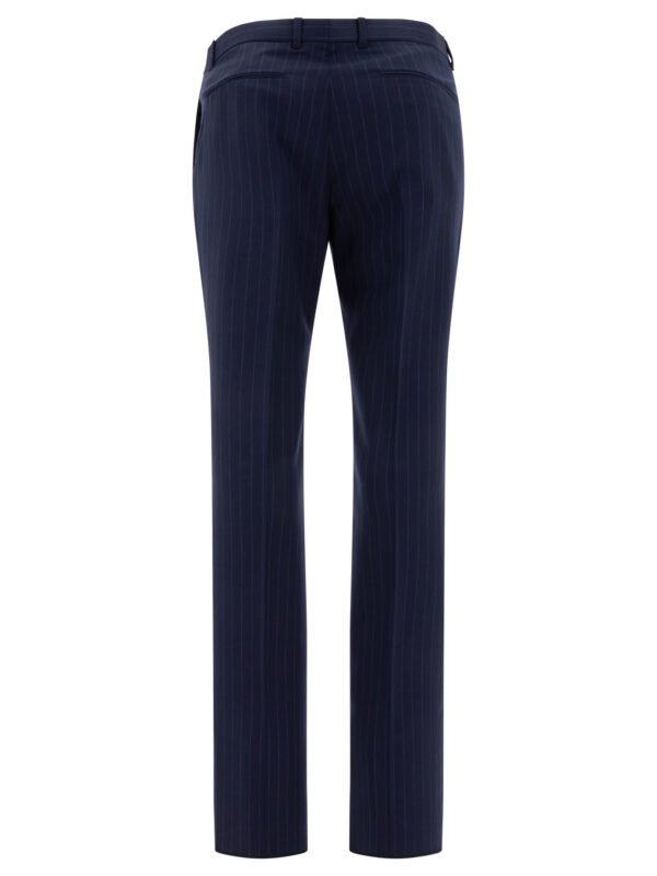 "Givenchy" pantalon tailleur à rayures homme bleu en laine vierge coupe slim – Image 2