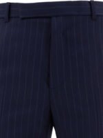 "Givenchy" pantalon tailleur à rayures homme bleu en laine vierge coupe slim – Image 3