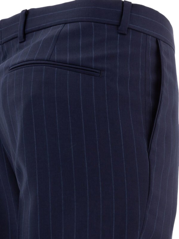 "Givenchy" pantalon tailleur à rayures homme bleu en laine vierge coupe slim – Image 4