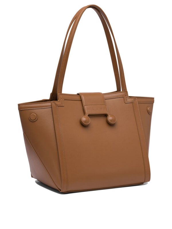 "Marni" sac bandoulière femme marron en cuir – Image 2