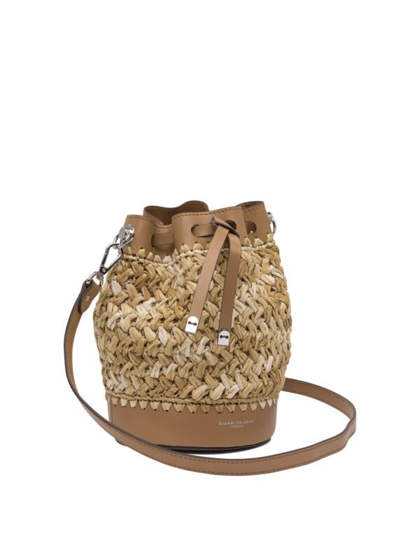 "Gianni Chiarini" sac à main Natalia femme beige en raphia et cuir - Image 2