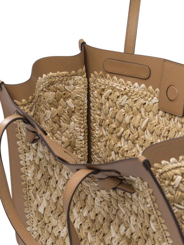 "Gianni Chiarini" sac porté épaule Marcella femme beige en raphia et cuir - Image 5