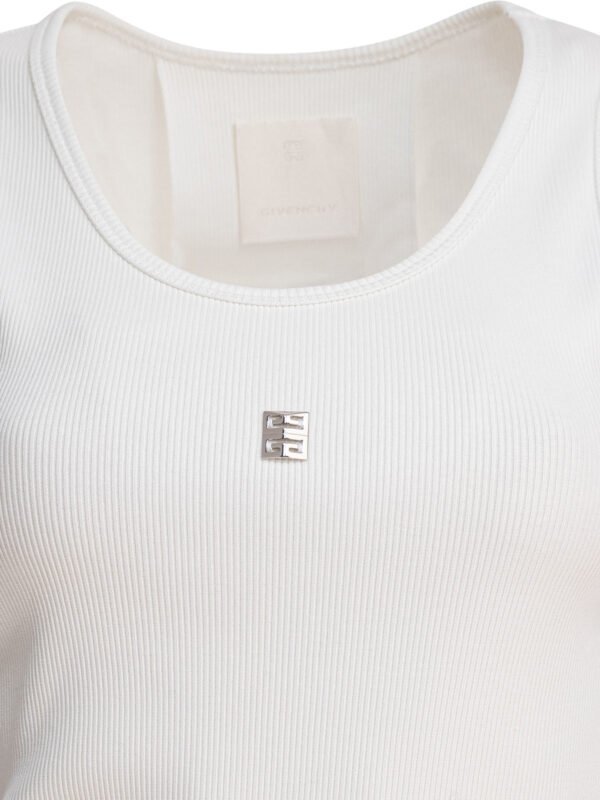 "Givenchy" débardeur femme blanc côtelé en coton – Image 3