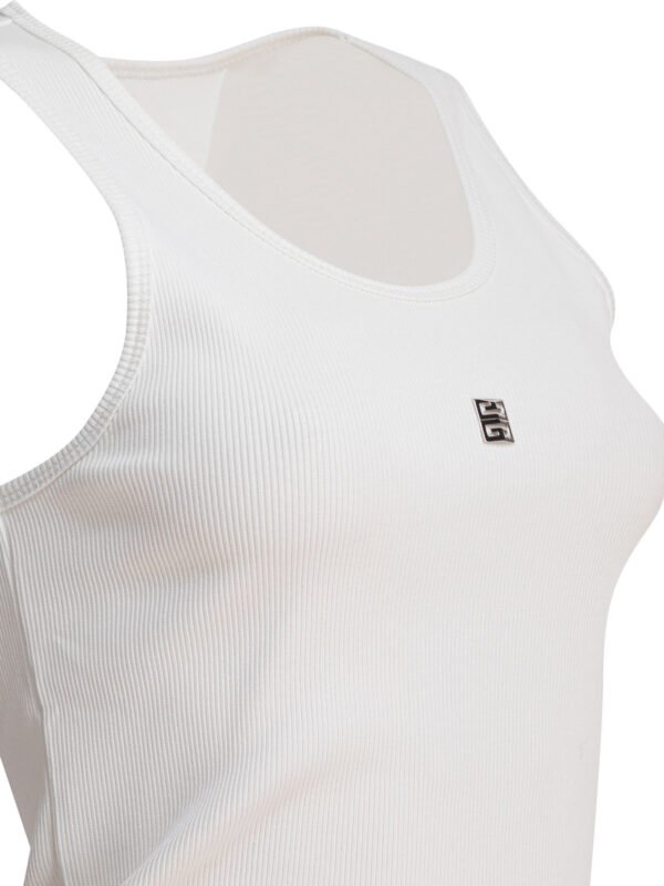"Givenchy" débardeur femme blanc côtelé en coton – Image 4