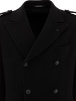 "Tagliatore" manteau homme noir laine coupe regular – Image 3