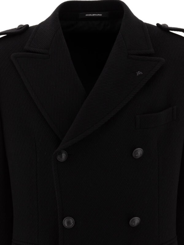 "Tagliatore" manteau homme noir laine coupe regular – Image 3