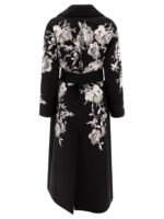 "Elie Saab" manteau femme noir brodé en laine et viscose – Image 2