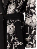"Elie Saab" manteau femme noir brodé en laine et viscose – Image 4