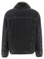 "Acne Studios" veste en jean femme noire doublée avec col en fausse fourrure – Image 2