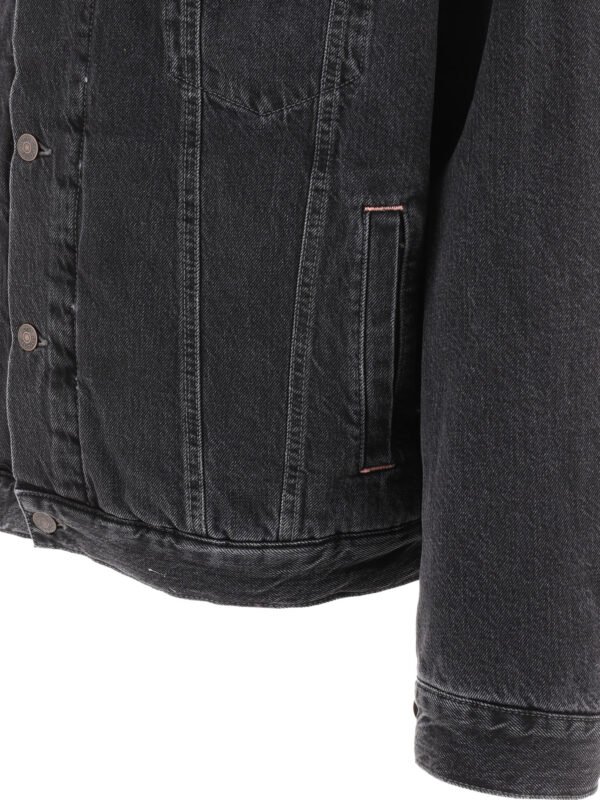 "Acne Studios" veste en jean femme noire doublée avec col en fausse fourrure – Image 4