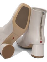 "Halmanera" bottine gris cuir coupe classique – Image 5
