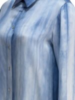 "Sleep No More" chemise femme bleu clair en soie – Image 4