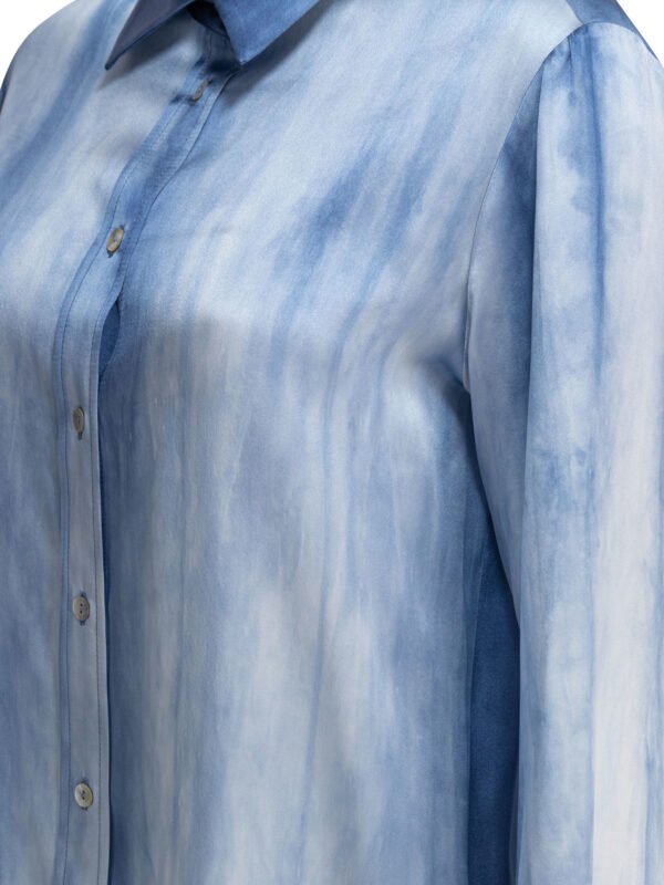 "Sleep No More" chemise femme bleu clair en soie – Image 4