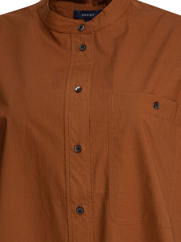 "Soeur" chemise femme marron Colette sans manches en coton – Image 3