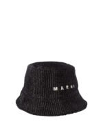 "Marni" bob femme noir en raphia avec logo brodé – Image 2