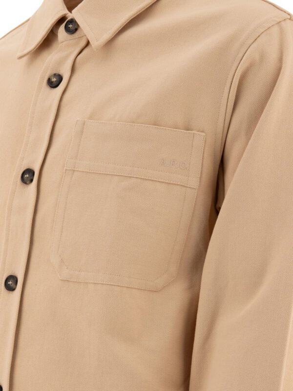 "A.P.C." Surchemise homme beige en coton coupe regular – Image 4