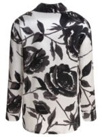 "Sleep No More" chemise femme blanche et noire en soie – Image 2