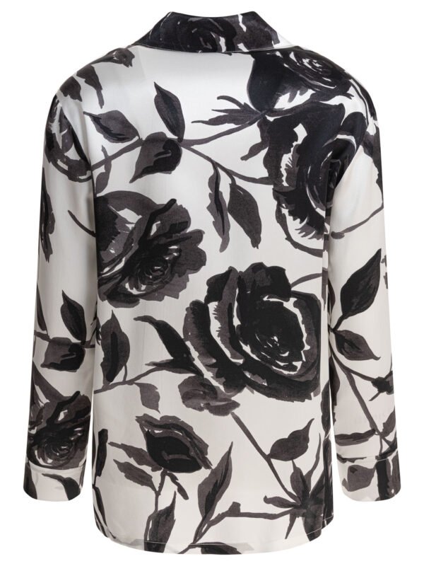 "Sleep No More" chemise femme blanche et noire en soie – Image 2