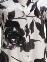 "Sleep No More" chemise femme blanche et noire en soie – Image 3