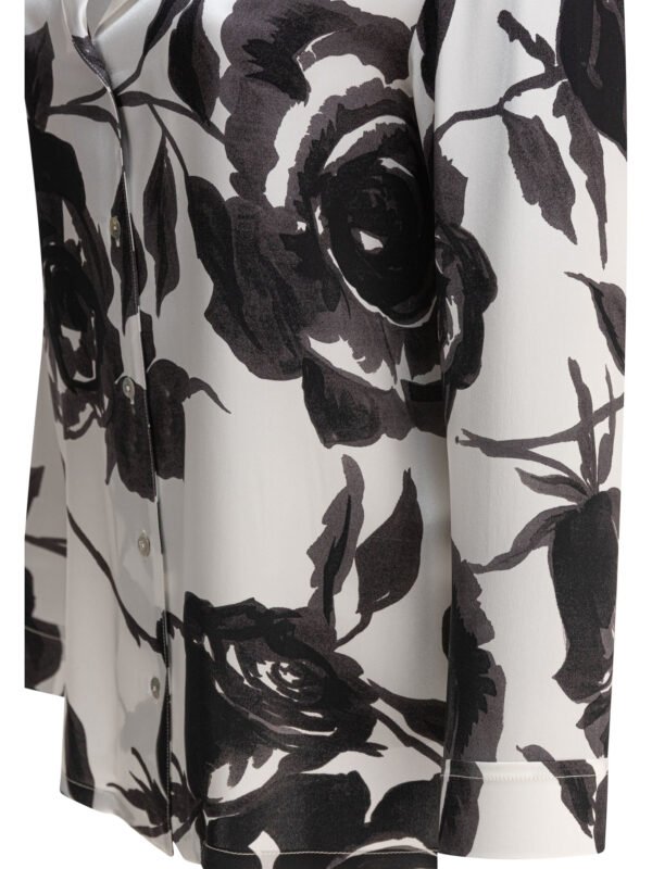 "Sleep No More" chemise femme blanche et noire en soie – Image 4