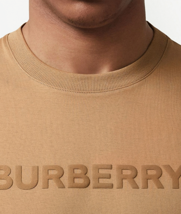 "Burberry" t-shirt homme marron à logo imprimé en coton – Image 5