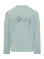 "Stüssy" pull homme bleu clair Football en coton et laine – Image 2