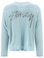 "Stüssy" pull homme bleu clair Football en coton et laine – Image 3