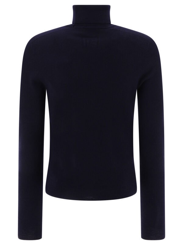 "Balmain" Pull homme bleu en laine mérinos avec patch logo coupe regular – Image 2