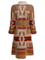 "Rakkì" manteau femme marron laine mérinos coupe regular – Image 2