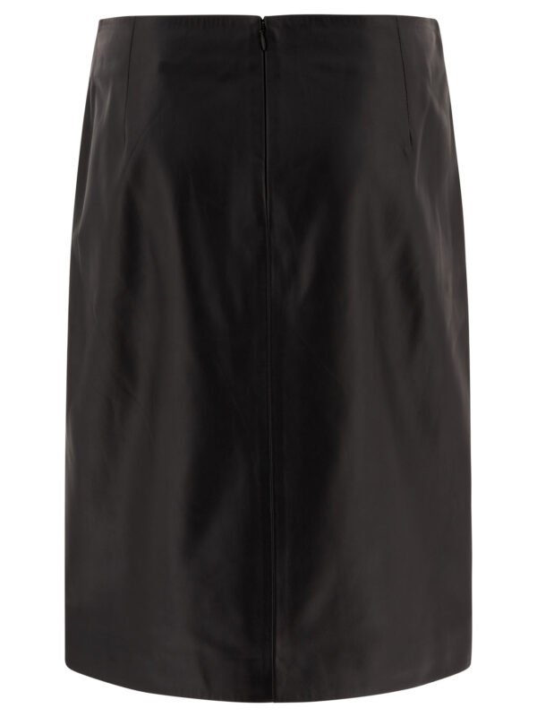 "Loulou Studio" Jupe femme noire en cuir – Image 2