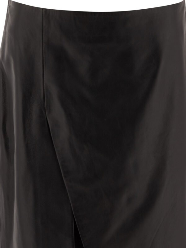 "Loulou Studio" Jupe femme noire en cuir – Image 3