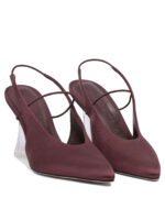 "Studio Amelia" escarpins femme bordeaux en tissu – Image 2