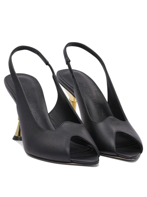 "Studio Amelia" chaussures à talons femme noires en cuir – Image 2