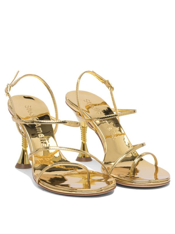 "Studio Amelia" Sandales dorées à talons hauts en cuir pour femme – Image 2