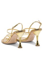"Studio Amelia" Sandales dorées à talons hauts en cuir pour femme – Image 4